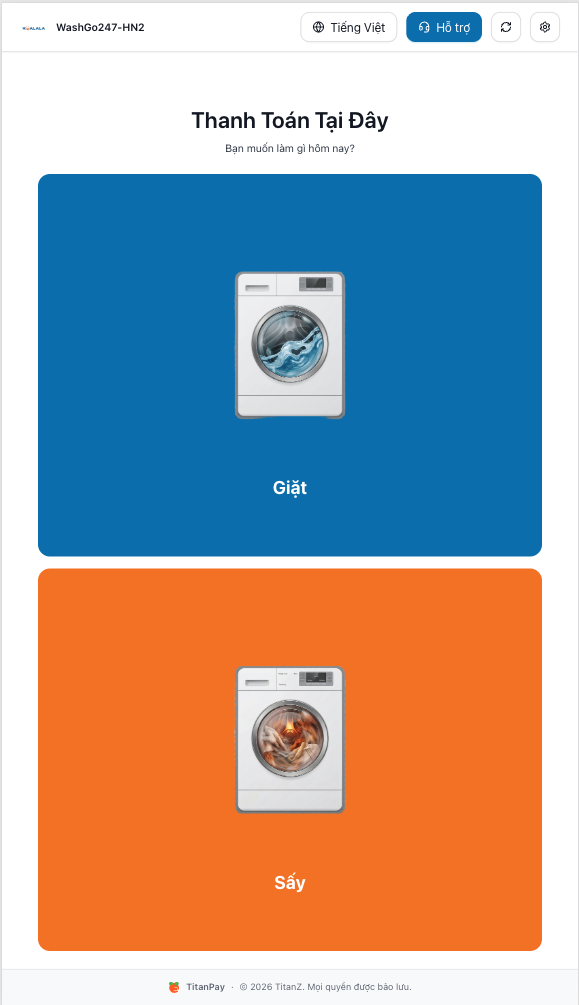 Giao diện Kiosk WashGo247